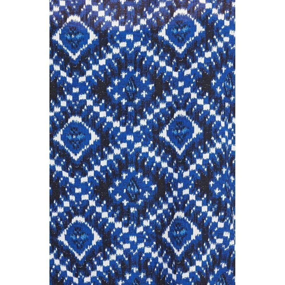 Vince Camuto Tunic Top Womens Size Small Blue Ikat 3/4 Sleeves - Picture 7 of 9